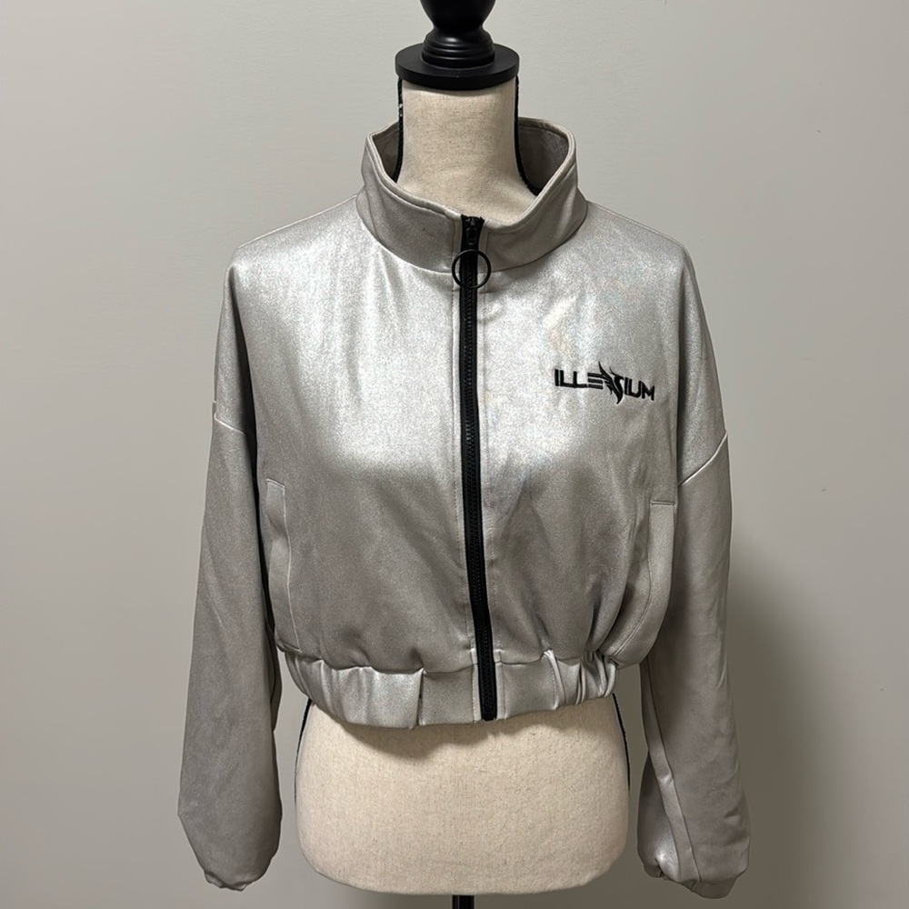 Illenium Silver Crop Jacket